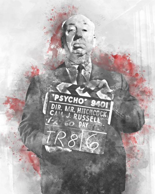 Alfred Hitchcock in Watercolor by TinselTown Limited Artist T-Shirt