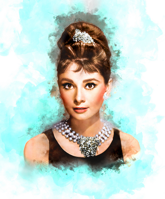 Audrey Hepburn in Watercolor by TinselTown Limited 8 x 10 Print