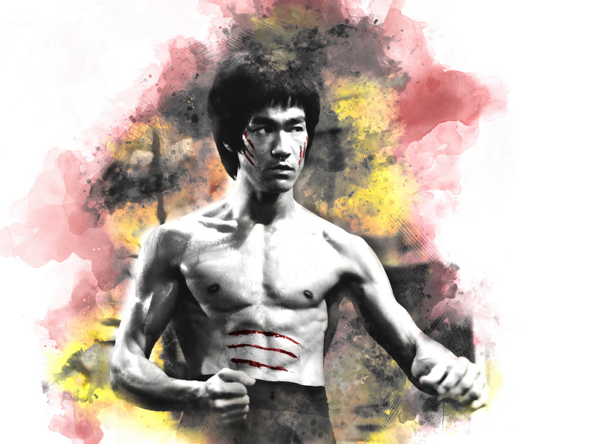 Bruce Lee in Watercolor by TinselTown Limited 8 x 10 Print