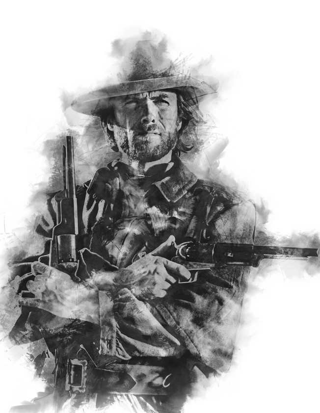 Outlaw Josey Wales - Clint Eastwood - in Charcoal by TinselTown Limited Artist T-Shirt