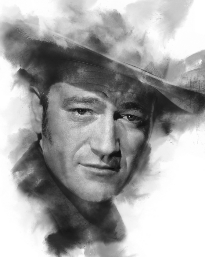 John Wayne in Charcoal by TinselTown Limited Artist Coffee Mug