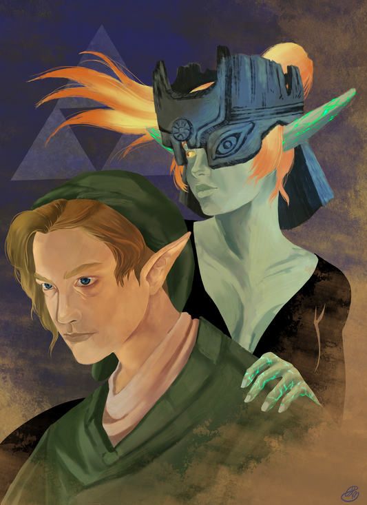 Link & Midna the Twilight Princess by Siona Barney Artist T-Shirt