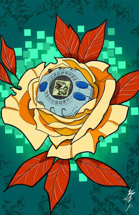White Rose Digivice by Kyle Cook 16" x 20" Fine Art Print