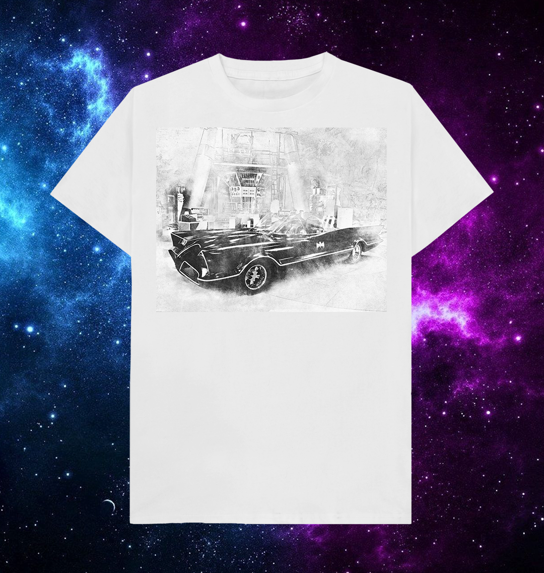 1960s Batmobile Sketch by TinselTown Limited Artist T-Shirt