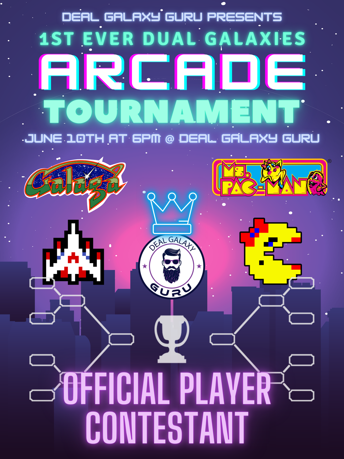Dual Galaxies Arcade Tournament Official Contestant T-Shirt