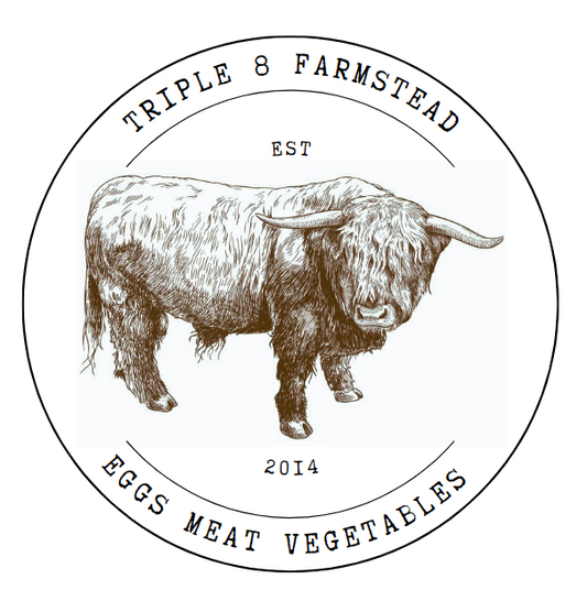 Triple 8 Farmstead - Eggs Meat and Vegetables - T-Shirt